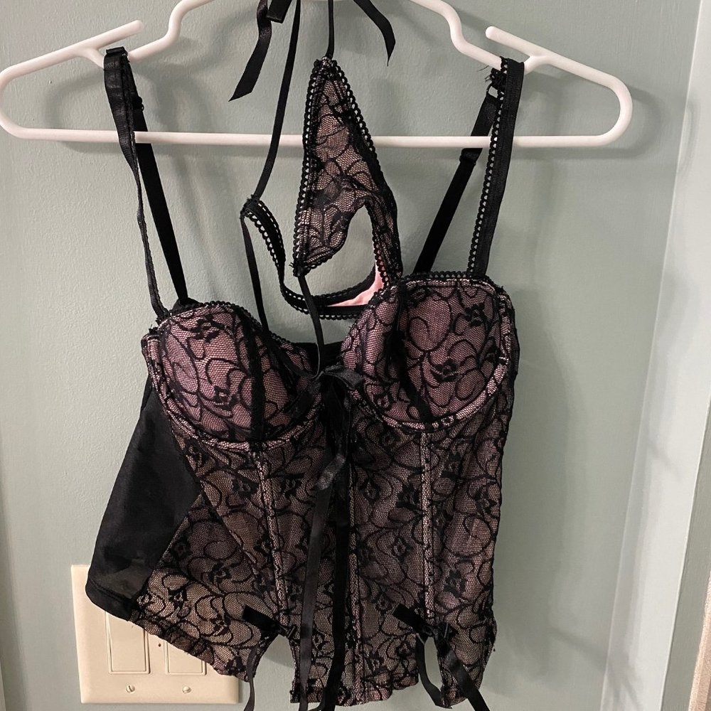 Black and Pink Lingerie Set